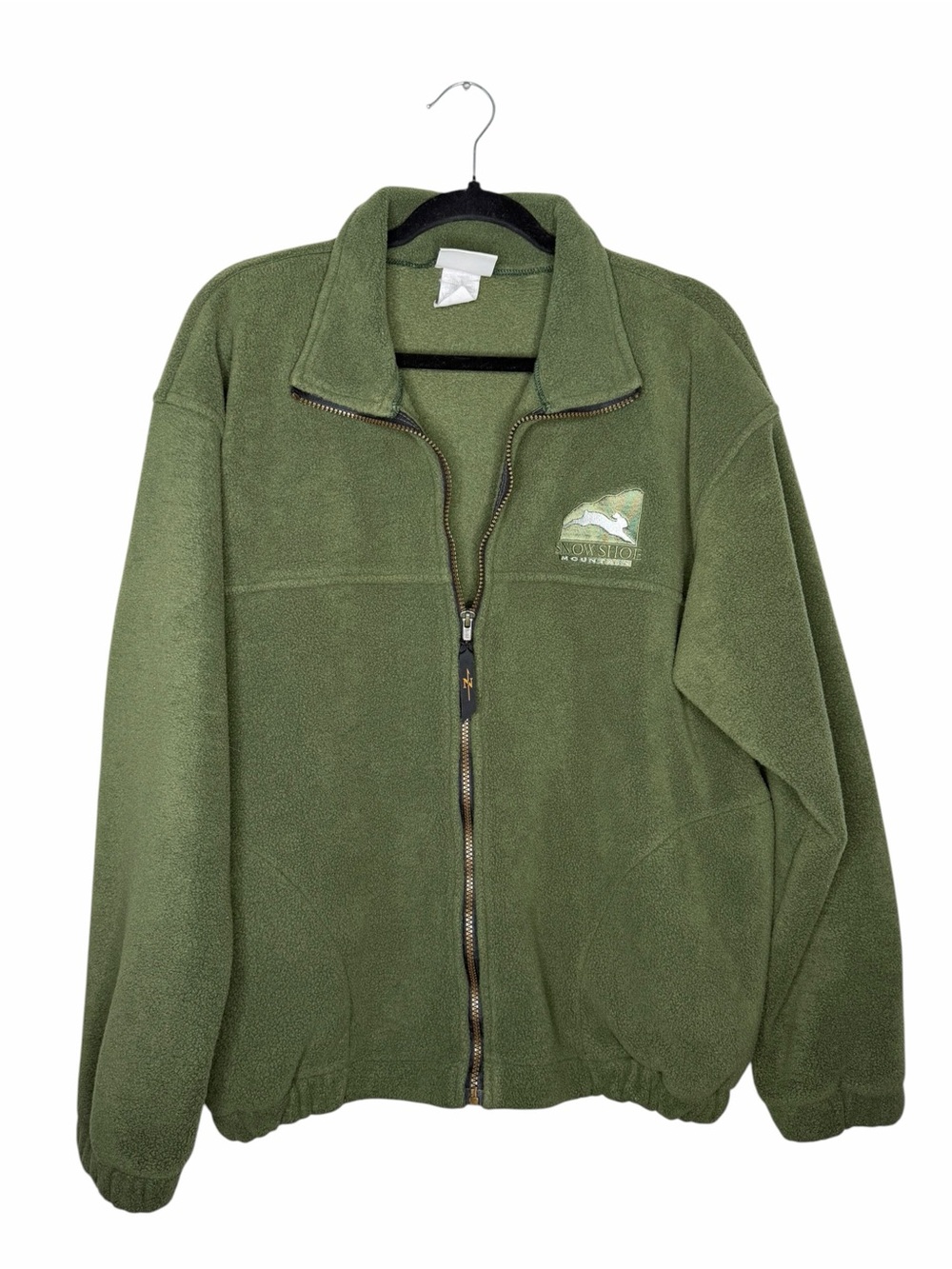 TRUE NORTH / vintage Snowshoe Mountain Ski West Virginia green fleece jacket / M